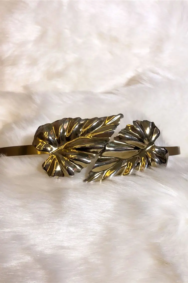 BELT - GOLD - METALLIC - 2 LEAVES 