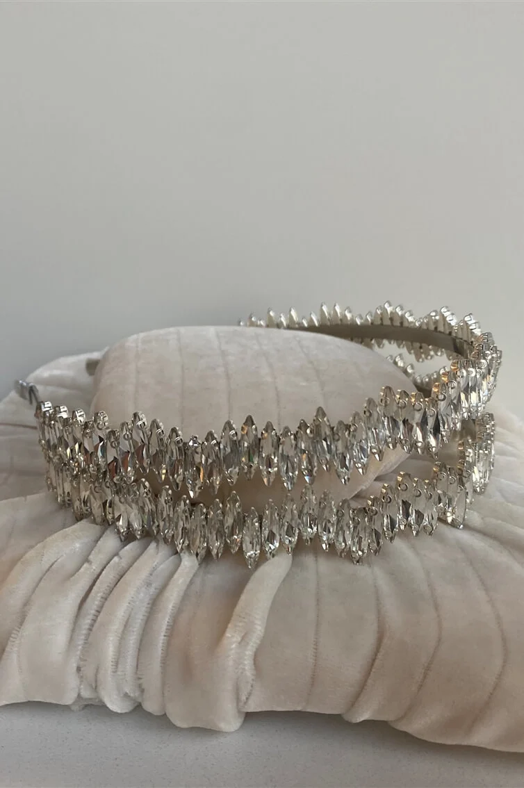 'STALA' - SILVER 2 LINES HEADPIECE 