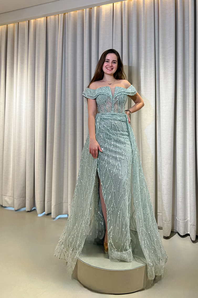 '' MENTA '' - LONG - CORSET - OFF SHOULDER - MERMAID